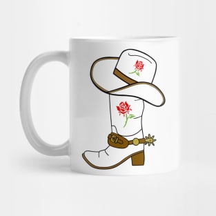 COWGIRL Western Rose Cowboy Boots - Cowboy Art Mug